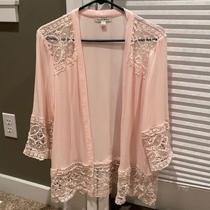 Studio Works Women’s pink lace cardigan